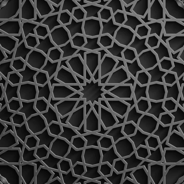 Black Islamic Pattern Vector — ストックベクタ