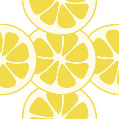 Kusursuz limon dilimleri şablon vektörü. Elle çizilmiş masadaki limon dilimleri.