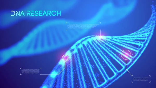 Dna medisch onderzoek. Genetische engineering vector illustratie. Gezondheidszorg en medische verzorging. — Stockvector