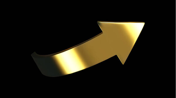 Gold arrow spin isolated. Vector arrow button symbol. Vector illustration.