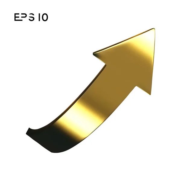 金色箭头在白色背景上孤立地旋转 矢量箭头按钮符号 — 图库矢量图片