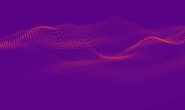 Soyut Mor Geometrik Arkaplan. Bağlantı yapısı. Bilim geçmişi. Gelecekçi Teknoloji HUD elementi. birleştirici noktalar ve çizgiler .