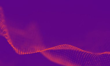 Soyut Mor Geometrik Arkaplan. Bağlantı yapısı. Bilim geçmişi. Gelecekçi Teknoloji HUD elementi. birleştirici noktalar ve çizgiler .