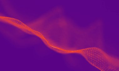 Soyut Mor Geometrik Arkaplan. Bağlantı yapısı. Bilim geçmişi. Gelecekçi Teknoloji HUD elementi. birleştirici noktalar ve çizgiler .