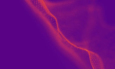 Soyut Mor Geometrik Arkaplan. Bağlantı yapısı. Bilim geçmişi. Gelecekçi Teknoloji HUD elementi. birleştirici noktalar ve çizgiler .