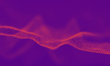 Soyut Mor Geometrik Arkaplan. Bağlantı yapısı. Bilim geçmişi. Gelecekçi Teknoloji HUD elementi. birleştirici noktalar ve çizgiler .