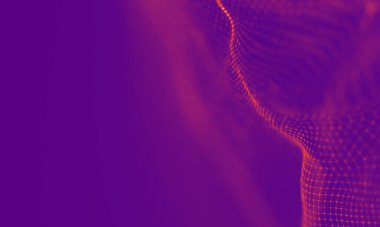 Soyut Mor Geometrik Arkaplan. Bağlantı yapısı. Bilim geçmişi. Gelecekçi Teknoloji HUD elementi. birleştirici noktalar ve çizgiler .