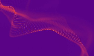 Soyut Mor Geometrik Arkaplan. Bağlantı yapısı. Bilim geçmişi. Gelecekçi Teknoloji HUD elementi. birleştirici noktalar ve çizgiler .