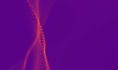 Soyut Mor Geometrik Arkaplan. Bağlantı yapısı. Bilim geçmişi. Gelecekçi Teknoloji HUD elementi. birleştirici noktalar ve çizgiler .