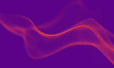 Soyut Mor Geometrik Arkaplan. Bağlantı yapısı. Bilim geçmişi. Gelecekçi Teknoloji HUD elementi. birleştirici noktalar ve çizgiler .
