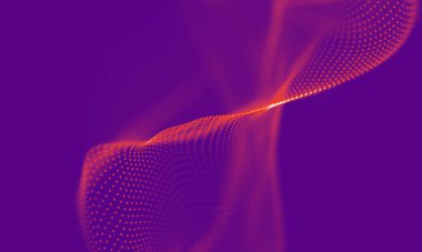 Soyut Mor Geometrik Arkaplan. Bağlantı yapısı. Bilim geçmişi. Gelecekçi Teknoloji HUD elementi. birleştirici noktalar ve çizgiler .