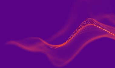 Soyut Mor Geometrik Arkaplan. Bağlantı yapısı. Bilim geçmişi. Gelecekçi Teknoloji HUD elementi. birleştirici noktalar ve çizgiler .