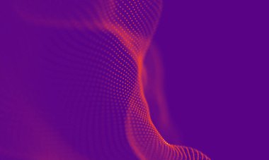 Soyut Mor Geometrik Arkaplan. Bağlantı yapısı. Bilim geçmişi. Gelecekçi Teknoloji HUD elementi. birleştirici noktalar ve çizgiler .