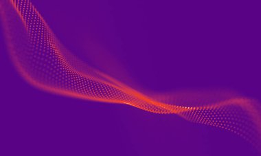 Soyut Mor Geometrik Arkaplan. Bağlantı yapısı. Bilim geçmişi. Gelecekçi Teknoloji HUD elementi. birleştirici noktalar ve çizgiler .