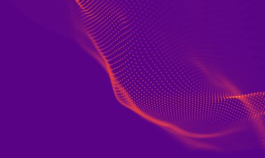 Soyut Mor Geometrik Arkaplan. Bağlantı yapısı. Bilim geçmişi. Gelecekçi Teknoloji HUD elementi. birleştirici noktalar ve çizgiler .