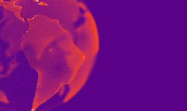 Soyut Mor Geometrik Arkaplan. Bağlantı yapısı. Bilim geçmişi. Gelecekçi Teknoloji HUD elementi. birleştirici noktalar ve çizgiler .