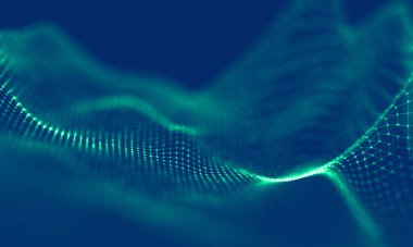 Soyut Mavi Geometrik Arkaplan. Bağlantı yapısı. Bilim geçmişi. Gelecekçi Teknoloji HUD elementi. Noktalar ve çizgiler birleşiyor. Büyük Veri Görselleştirme Şirketi .