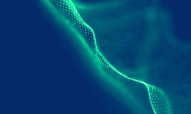 Soyut Mavi Geometrik Arkaplan. Bağlantı yapısı. Bilim geçmişi. Gelecekçi Teknoloji HUD elementi. Noktalar ve çizgiler birleşiyor. Büyük Veri Görselleştirme Şirketi .