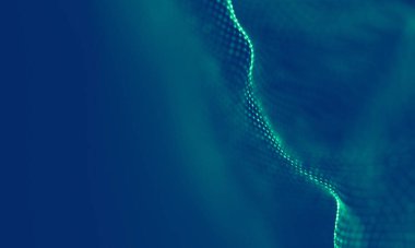 Soyut Mavi Geometrik Arkaplan. Bağlantı yapısı. Bilim geçmişi. Gelecekçi Teknoloji HUD elementi. Noktalar ve çizgiler birleşiyor. Büyük Veri Görselleştirme Şirketi .