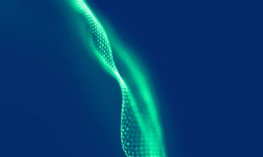 Soyut Mavi Geometrik Arkaplan. Bağlantı yapısı. Bilim geçmişi. Gelecekçi Teknoloji HUD elementi. Noktalar ve çizgiler birleşiyor. Büyük Veri Görselleştirme Şirketi .