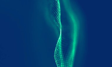 Soyut Mavi Geometrik Arkaplan. Bağlantı yapısı. Bilim geçmişi. Gelecekçi Teknoloji HUD elementi. Noktalar ve çizgiler birleşiyor. Büyük Veri Görselleştirme Şirketi .