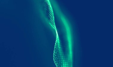 Soyut Mavi Geometrik Arkaplan. Bağlantı yapısı. Bilim geçmişi. Gelecekçi Teknoloji HUD elementi. Noktalar ve çizgiler birleşiyor. Büyük Veri Görselleştirme Şirketi .