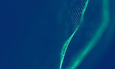 Soyut Mavi Geometrik Arkaplan. Bağlantı yapısı. Bilim geçmişi. Gelecekçi Teknoloji HUD elementi. Noktalar ve çizgiler birleşiyor. Büyük Veri Görselleştirme Şirketi .