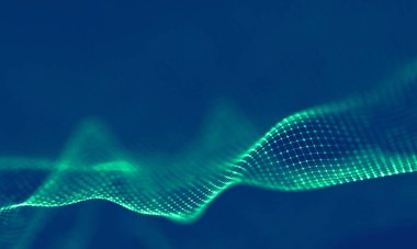 Soyut Mavi Geometrik Arkaplan. Bağlantı yapısı. Bilim geçmişi. Gelecekçi Teknoloji HUD elementi. Noktalar ve çizgiler birleşiyor. Büyük Veri Görselleştirme Şirketi .