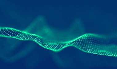 Soyut Mavi Geometrik Arkaplan. Bağlantı yapısı. Bilim geçmişi. Gelecekçi Teknoloji HUD elementi. Noktalar ve çizgiler birleşiyor. Büyük Veri Görselleştirme Şirketi .