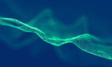 Soyut Mavi Geometrik Arkaplan. Bağlantı yapısı. Bilim geçmişi. Gelecekçi Teknoloji HUD elementi. Noktalar ve çizgiler birleşiyor. Büyük Veri Görselleştirme Şirketi .