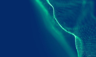 Soyut Mavi Geometrik Arkaplan. Bağlantı yapısı. Bilim geçmişi. Gelecekçi Teknoloji HUD elementi. Noktalar ve çizgiler birleşiyor. Büyük Veri Görselleştirme Şirketi .