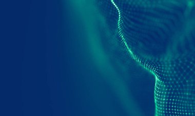 Soyut Mavi Geometrik Arkaplan. Bağlantı yapısı. Bilim geçmişi. Gelecekçi Teknoloji HUD elementi. Noktalar ve çizgiler birleşiyor. Büyük Veri Görselleştirme Şirketi .