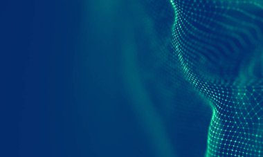 Soyut Mavi Geometrik Arkaplan. Bağlantı yapısı. Bilim geçmişi. Gelecekçi Teknoloji HUD elementi. Noktalar ve çizgiler birleşiyor. Büyük Veri Görselleştirme Şirketi .