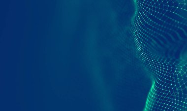 Soyut Mavi Geometrik Arkaplan. Bağlantı yapısı. Bilim geçmişi. Gelecekçi Teknoloji HUD elementi. Noktalar ve çizgiler birleşiyor. Büyük Veri Görselleştirme Şirketi .
