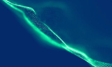 Soyut Mavi Geometrik Arkaplan. Bağlantı yapısı. Bilim geçmişi. Gelecekçi Teknoloji HUD elementi. Noktalar ve çizgiler birleşiyor. Büyük Veri Görselleştirme Şirketi .