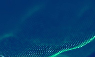 Soyut Mavi Geometrik Arkaplan. Bağlantı yapısı. Bilim geçmişi. Gelecekçi Teknoloji HUD elementi. Noktalar ve çizgiler birleşiyor. Büyük Veri Görselleştirme Şirketi .