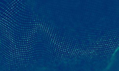 Soyut Mavi Geometrik Arkaplan. Bağlantı yapısı. Bilim geçmişi. Gelecekçi Teknoloji HUD elementi. Noktalar ve çizgiler birleşiyor. Büyük Veri Görselleştirme Şirketi .