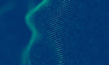 Soyut Mavi Geometrik Arkaplan. Bağlantı yapısı. Bilim geçmişi. Gelecekçi Teknoloji HUD elementi. Noktalar ve çizgiler birleşiyor. Büyük Veri Görselleştirme Şirketi .