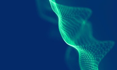 Soyut Mavi Geometrik Arkaplan. Bağlantı yapısı. Bilim geçmişi. Gelecekçi Teknoloji HUD elementi. Noktalar ve çizgiler birleşiyor. Büyük Veri Görselleştirme Şirketi .