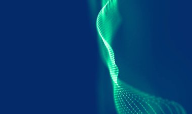 Soyut Mavi Geometrik Arkaplan. Bağlantı yapısı. Bilim geçmişi. Gelecekçi Teknoloji HUD elementi. Noktalar ve çizgiler birleşiyor. Büyük Veri Görselleştirme Şirketi .