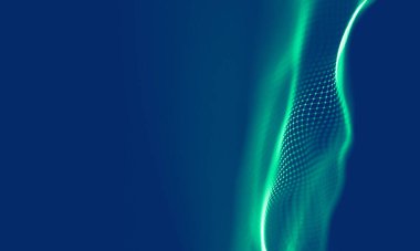 Soyut Mavi Geometrik Arkaplan. Bağlantı yapısı. Bilim geçmişi. Gelecekçi Teknoloji HUD elementi. Noktalar ve çizgiler birleşiyor. Büyük Veri Görselleştirme Şirketi .