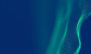 Soyut Mavi Geometrik Arkaplan. Bağlantı yapısı. Bilim geçmişi. Gelecekçi Teknoloji HUD elementi. Noktalar ve çizgiler birleşiyor. Büyük Veri Görselleştirme Şirketi .