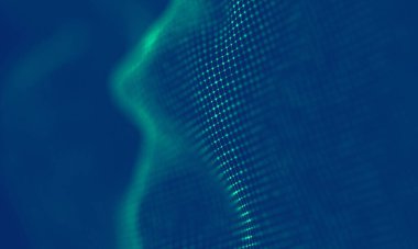 Soyut Mavi Geometrik Arkaplan. Bağlantı yapısı. Bilim geçmişi. Gelecekçi Teknoloji HUD elementi. Noktalar ve çizgiler birleşiyor. Büyük Veri Görselleştirme Şirketi .