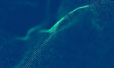 Soyut Mavi Geometrik Arkaplan. Bağlantı yapısı. Bilim geçmişi. Gelecekçi Teknoloji HUD elementi. Noktalar ve çizgiler birleşiyor. Büyük Veri Görselleştirme Şirketi .