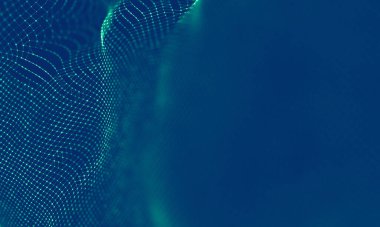 Soyut Mavi Geometrik Arkaplan. Bağlantı yapısı. Bilim geçmişi. Gelecekçi Teknoloji HUD elementi. Noktalar ve çizgiler birleşiyor. Büyük Veri Görselleştirme Şirketi .