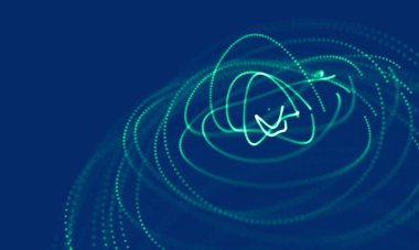 Soyut Mavi Geometrik Arkaplan. Bağlantı yapısı. Bilim geçmişi. Gelecekçi Teknoloji HUD elementi. Noktalar ve çizgiler birleşiyor. Büyük Veri Görselleştirme Şirketi .