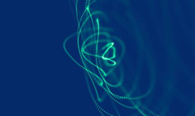 Soyut Mavi Geometrik Arkaplan. Bağlantı yapısı. Bilim geçmişi. Gelecekçi Teknoloji HUD elementi. Noktalar ve çizgiler birleşiyor. Büyük Veri Görselleştirme Şirketi .