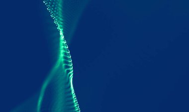 Soyut Mavi Geometrik Arkaplan. Bağlantı yapısı. Bilim geçmişi. Gelecekçi Teknoloji HUD elementi. Noktalar ve çizgiler birleşiyor. Büyük Veri Görselleştirme Şirketi .