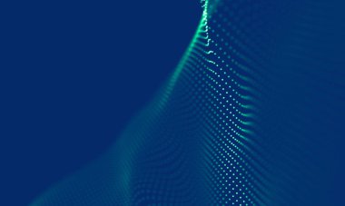 Soyut Mavi Geometrik Arkaplan. Bağlantı yapısı. Bilim geçmişi. Gelecekçi Teknoloji HUD elementi. Noktalar ve çizgiler birleşiyor. Büyük Veri Görselleştirme Şirketi .