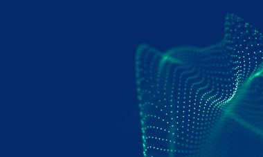 Soyut Mavi Geometrik Arkaplan. Bağlantı yapısı. Bilim geçmişi. Gelecekçi Teknoloji HUD elementi. Noktalar ve çizgiler birleşiyor. Büyük Veri Görselleştirme Şirketi .